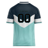 Custom Unisex Teal & Black Pattern Football Jersey