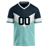 Custom Unisex Teal & Black Pattern Football Jersey