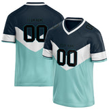 Custom Unisex Teal & Black Pattern Football Jersey