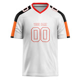 Custom Unisex White & Red Pattern Football Jersey