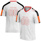 Custom Unisex White & Red Pattern Football Jersey