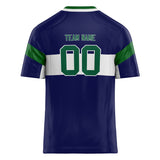 Custom Unisex Navy & Kelly Green Pattern Football Jersey