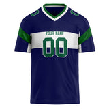 Custom Unisex Navy & Kelly Green Pattern Football Jersey