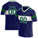 Custom Unisex Navy & Kelly Green Pattern Football Jersey