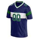 Custom Unisex Navy & Kelly Green Pattern Football Jersey