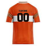 Custom Unisex Orange & White Pattern Football Jersey