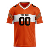 Custom Unisex Orange & White Pattern Football Jersey