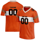 Custom Unisex Orange & White Pattern Football Jersey