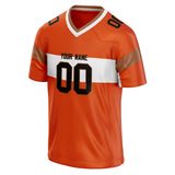 Custom Unisex Orange & White Pattern Football Jersey