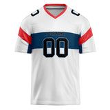 Custom Unisex White & Navy Pattern Football Jersey