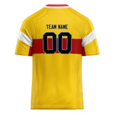 Custom Unisex Yellow & Crimson Pattern Football Jersey