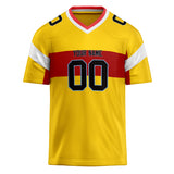 Custom Unisex Yellow & Crimson Pattern Football Jersey