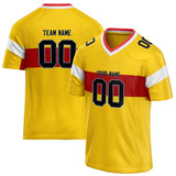 Custom Unisex Yellow & Crimson Pattern Football Jersey