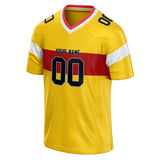 Custom Unisex Yellow & Crimson Pattern Football Jersey