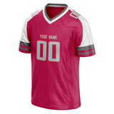 Custom Unisex Pink & White Pattern Football Jersey