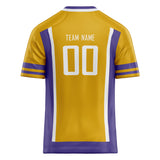 Custom Unisex Gold & Purple Pattern Football Jersey