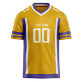 Custom Unisex Gold & Purple Pattern Football Jersey