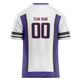 Custom Unisex White & Purple Pattern Football Jersey