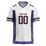 Custom Unisex White & Purple Pattern Football Jersey