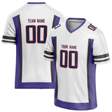 Custom Unisex White & Purple Pattern Football Jersey