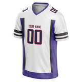 Custom Unisex White & Purple Pattern Football Jersey