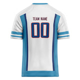 Custom Unisex White & Light Blue Pattern Football Jersey