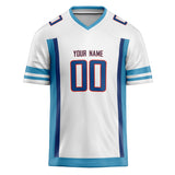 Custom Unisex White & Light Blue Pattern Football Jersey