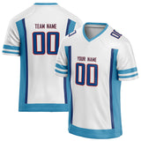 Custom Unisex White & Light Blue Pattern Football Jersey