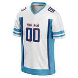 Custom Unisex White & Light Blue Pattern Football Jersey