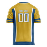 Custom Unisex Gold & Navy Pattern Football Jersey