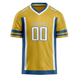 Custom Unisex Gold & Navy Pattern Football Jersey