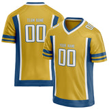 Custom Unisex Gold & Navy Pattern Football Jersey