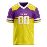 Custom Unisex Yellow & Purple Pattern Football Jersey