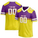 Custom Unisex Yellow & Purple Pattern Football Jersey