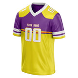 Custom Unisex Yellow & Purple Pattern Football Jersey