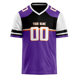 Custom Unisex Purple & Black Pattern Football Jersey