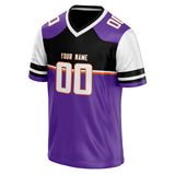 Custom Unisex Purple & Black Pattern Football Jersey