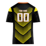 Custom Unisex Black & Yellow Pattern Football Jersey