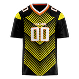 Custom Unisex Black & Yellow Pattern Football Jersey