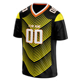 Custom Unisex Black & Yellow Pattern Football Jersey