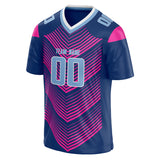 Custom Unisex Navy & Purple Pattern Football Jersey