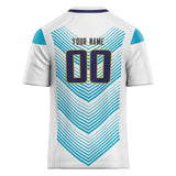 Custom Unisex White & Light Blue Pattern Football Jersey