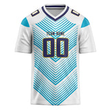 Custom Unisex White & Light Blue Pattern Football Jersey