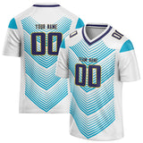 Custom Unisex White & Light Blue Pattern Football Jersey