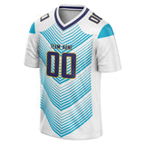 Custom Unisex White & Light Blue Pattern Football Jersey