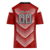 Custom Unisex Red & White Pattern Football Jersey