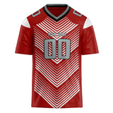 Custom Unisex Red & White Pattern Football Jersey