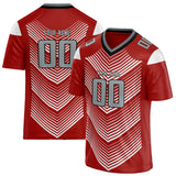 Custom Unisex Red & White Pattern Football Jersey