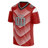 Custom Unisex Red & White Pattern Football Jersey