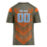 Custom Unisex Olive & Orange Pattern Football Jersey